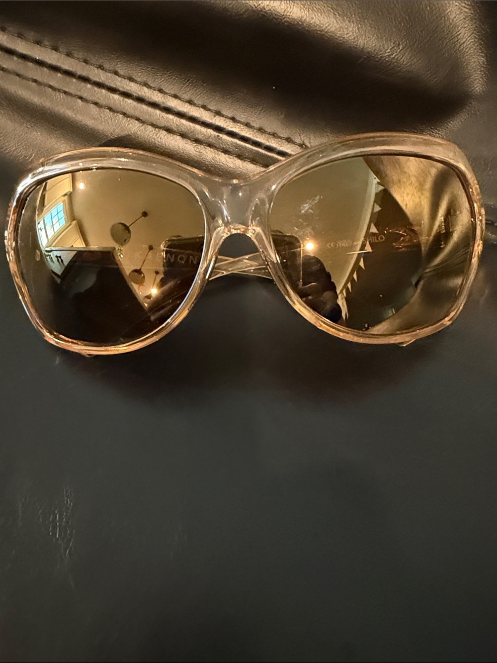 Kaenon Clear Champagne Oversized Women's Sunglasses with Brown Tinted Lenses